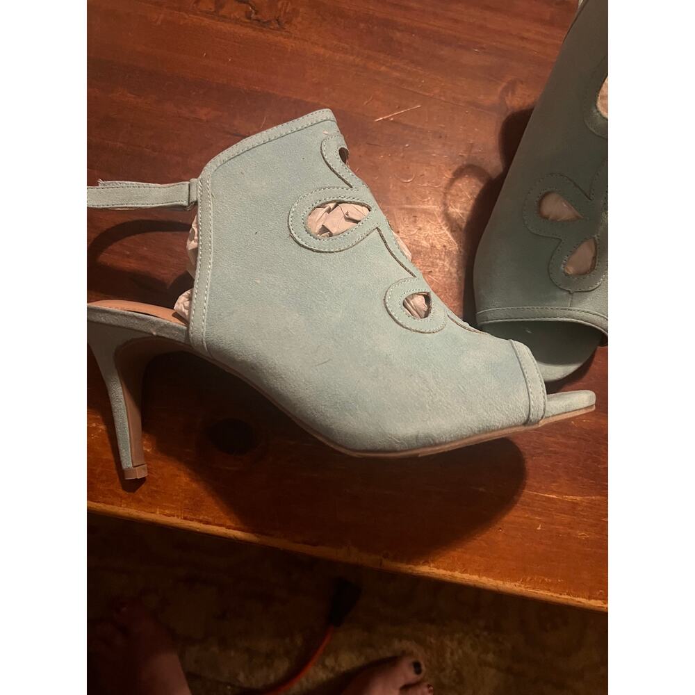 NWT Lane Bryant Women's Sweet Mint Sling Back Heels sz 11W 3 1/4" heel classic - Picture 3 of 16